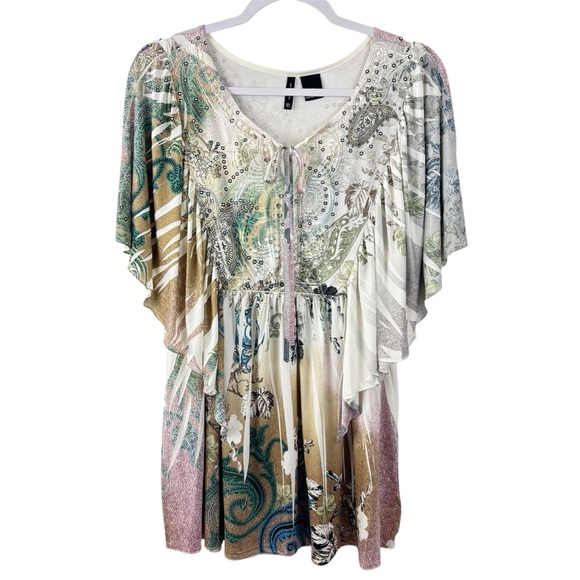 new directions Tops - New Directions Boho Paisley V-Neck Tunic